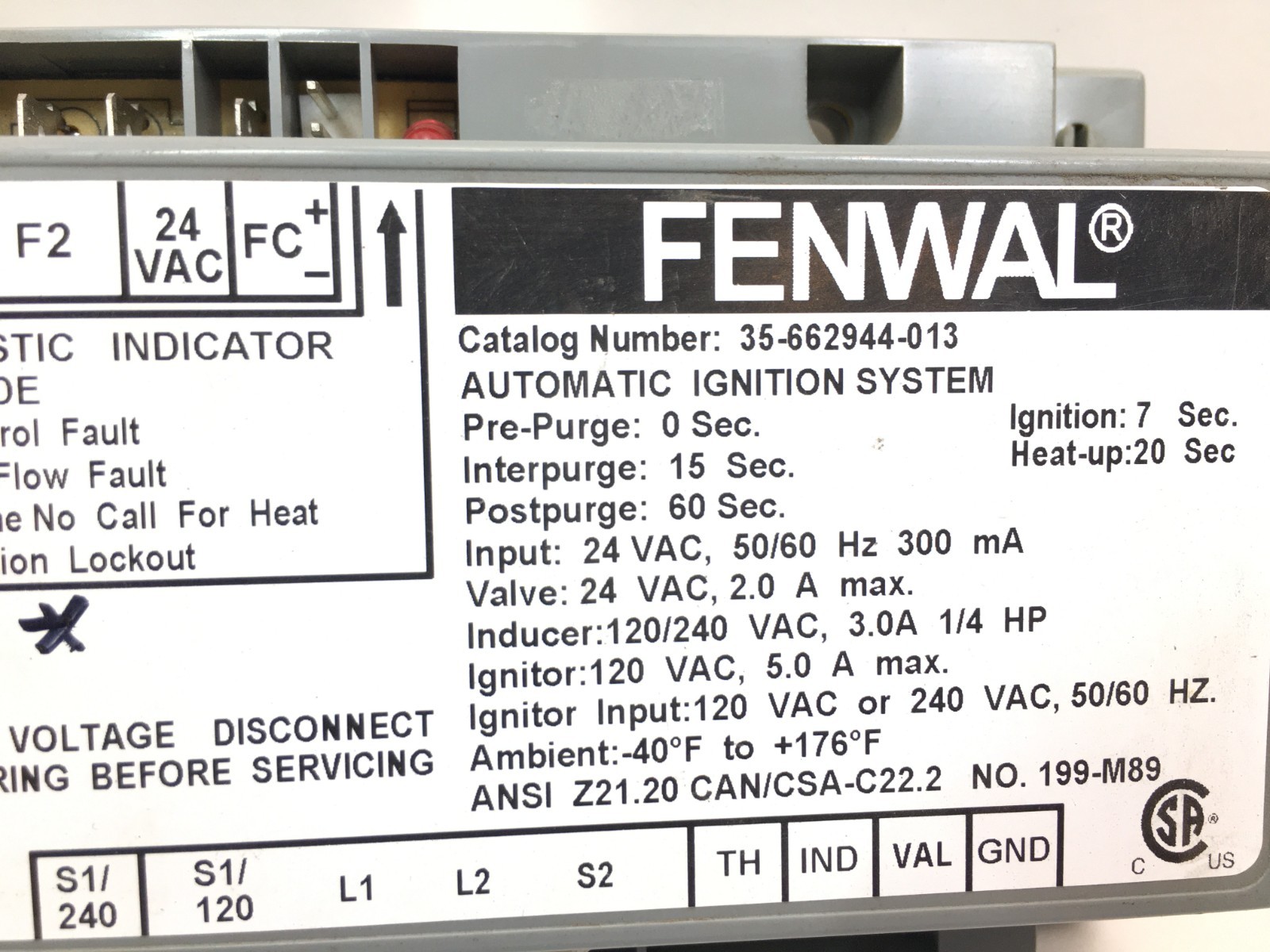 Fenwal 35-662944-013 Automatic Ignition Control System used FREE shipping #P727*