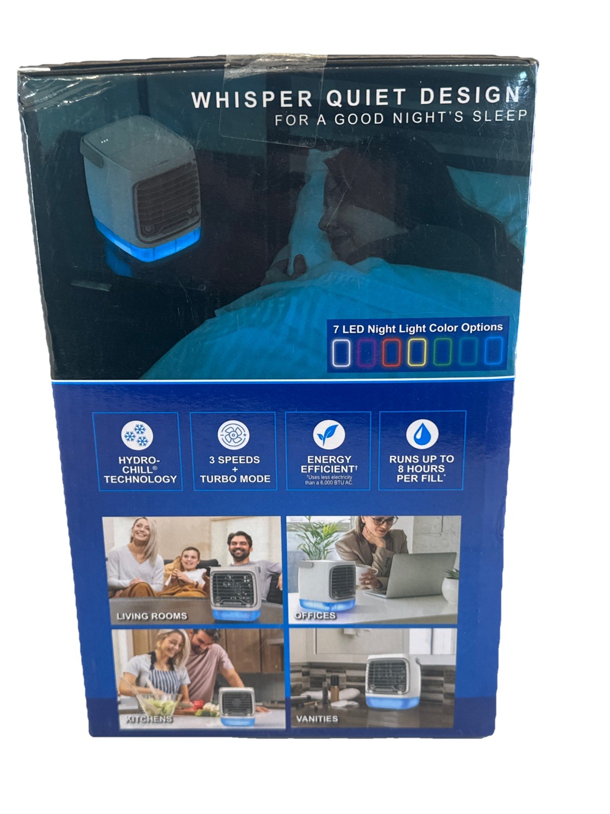 ARCTIC AIR Turbo Chill Desktop Evaporative Space Cooler with LED Nightlight