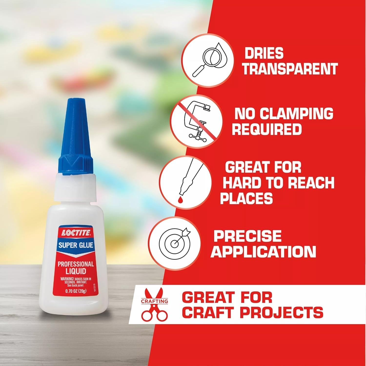 Super Glue Liquid Professional, 20g Bottle Pack of 3 Heavy‑Duty Instant Adhes…