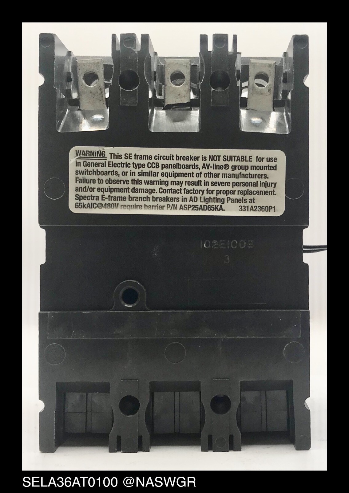 GE Spectra RMS SELA36AT0100 Circuit Breaker w/ Shunt Trip ~ 100 Amp – Tested