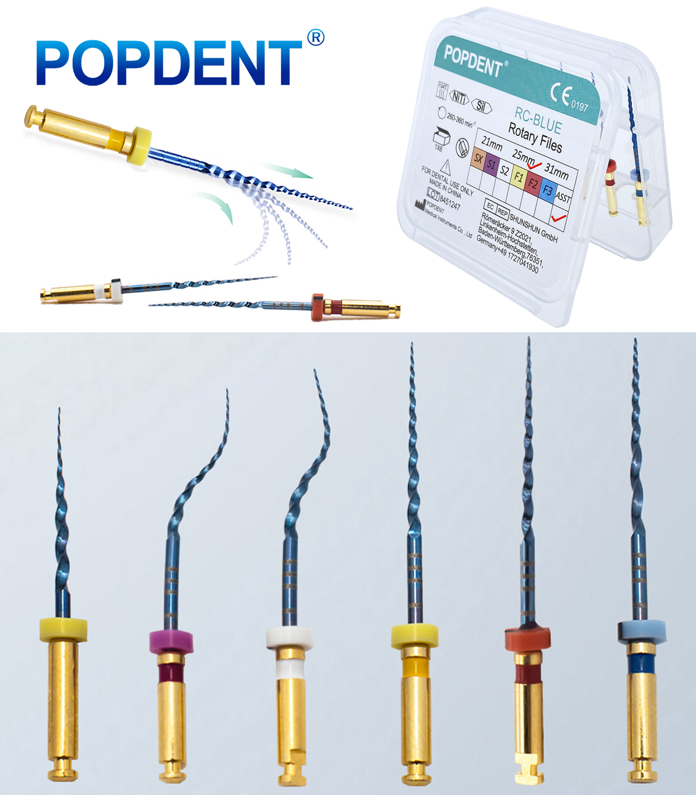 Dental Endodontic Rotary Endo Root Canal File X-Pro Blue /Gold Taper Rotary File