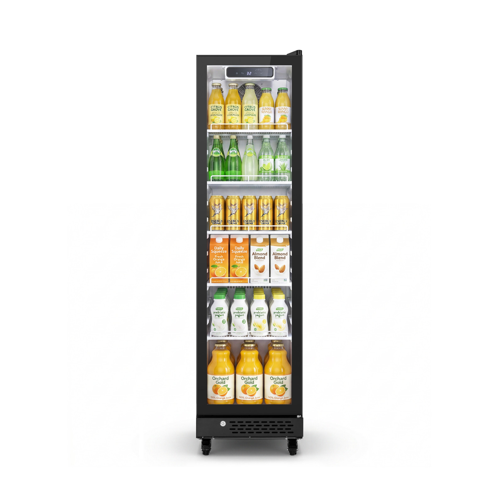 Yeego 6.9 Cu.ft Commercial Fridge 1 Glass Door Merchandiser Refrigerator Black