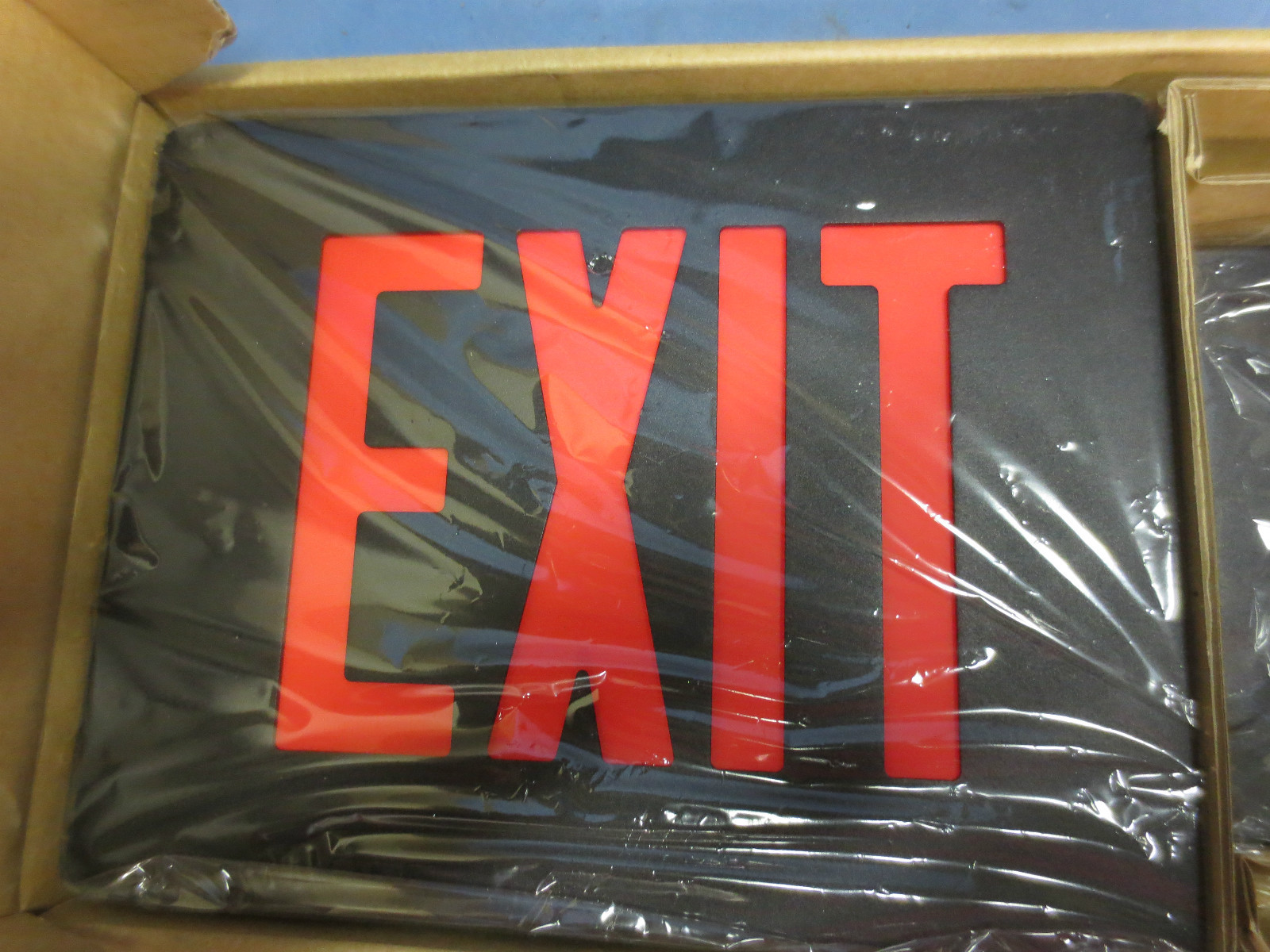 PRESCOLITE GC1REB GC SERIES CAST ALUMINUM LED EXIT SIGN – RED LETTERS on BLACK