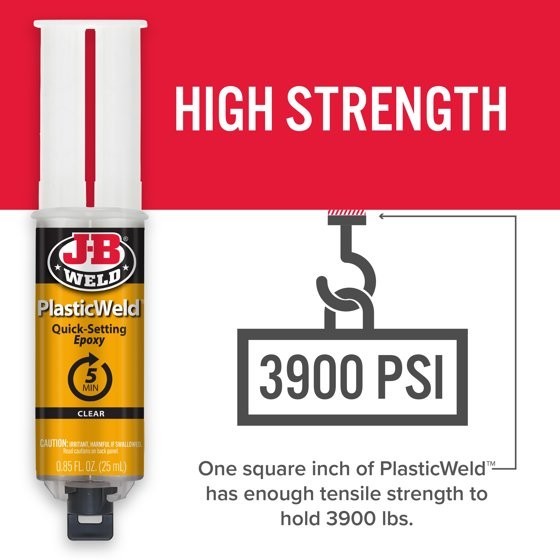 50132 Plasticweld Quick-Setting Epoxy Syringe – Translucent Yellow – 25 Ml