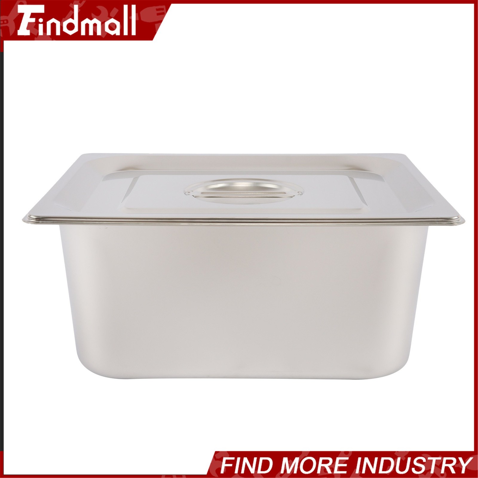 Findmall 2 Pack Hotel Pans 1/2 Size 6″ Deep Stainless Steel Steam Table with Lid