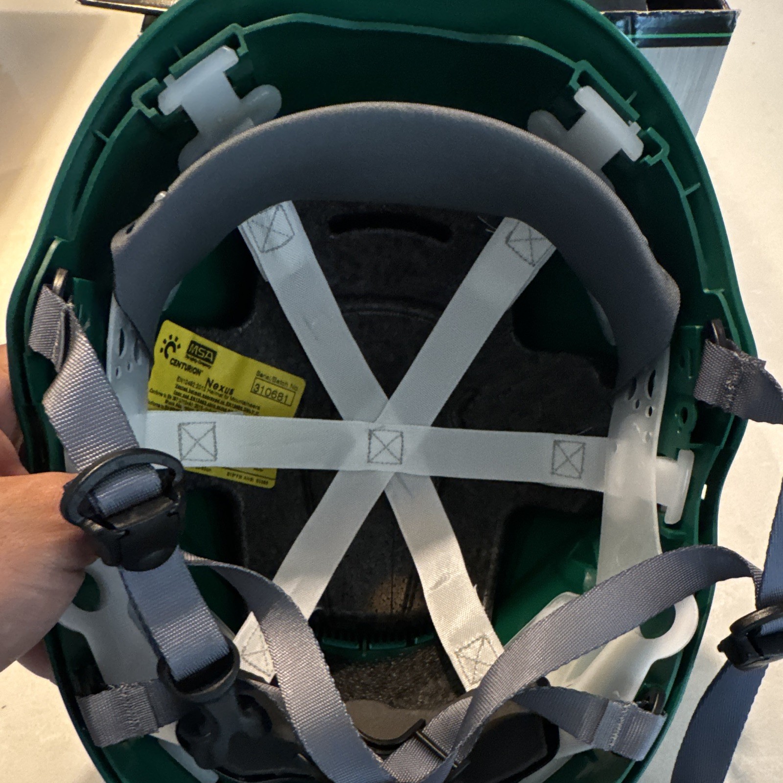 MSA Nexus Helmet Green Hard Hat ANSI Class E Strap Suspension MPN 310681