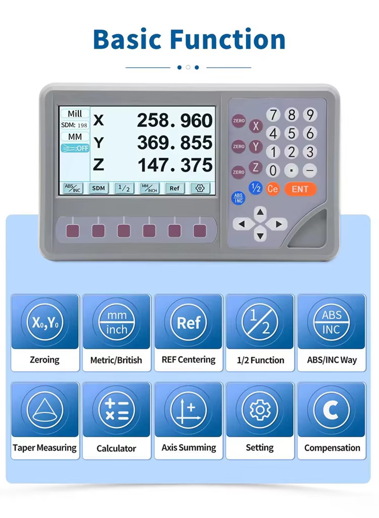 Linear Glass Scale 130mm-1020mm 3 Axis LCD Digital Readout DRO Lathe MIll