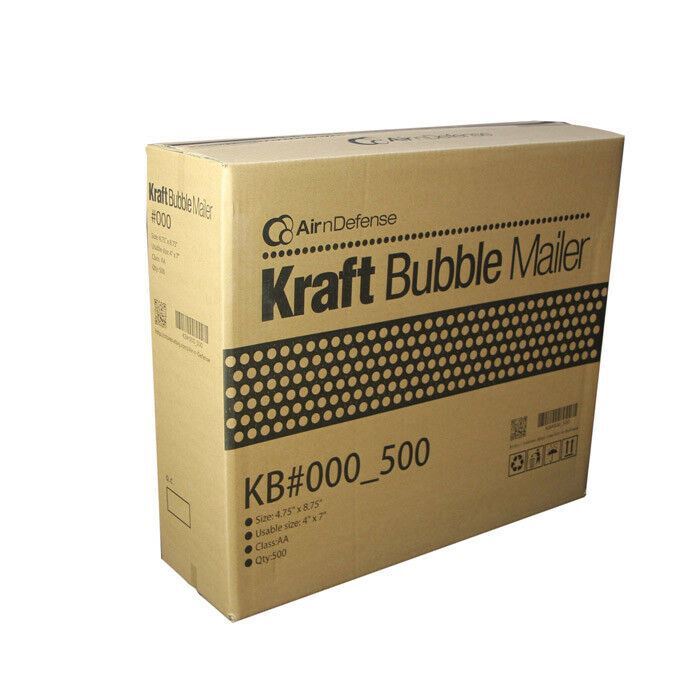 500 #000 4×8 Kraft Bubble Padded Envelopes Mailers Shipping Bags AirnDefense