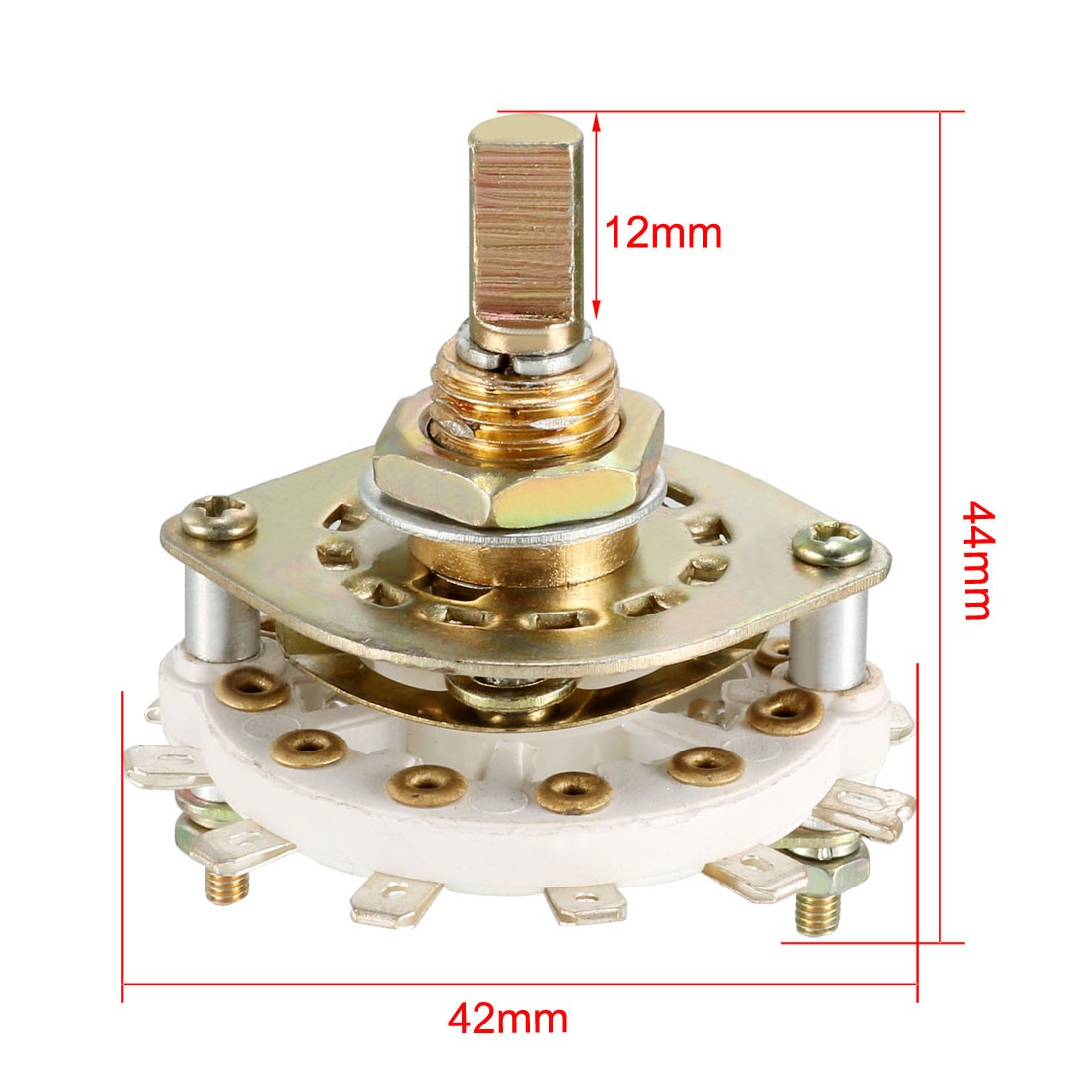 2P5T 2 Pole 5 Throw Single Deck Band Channel Rotary Switch Selector with Knob