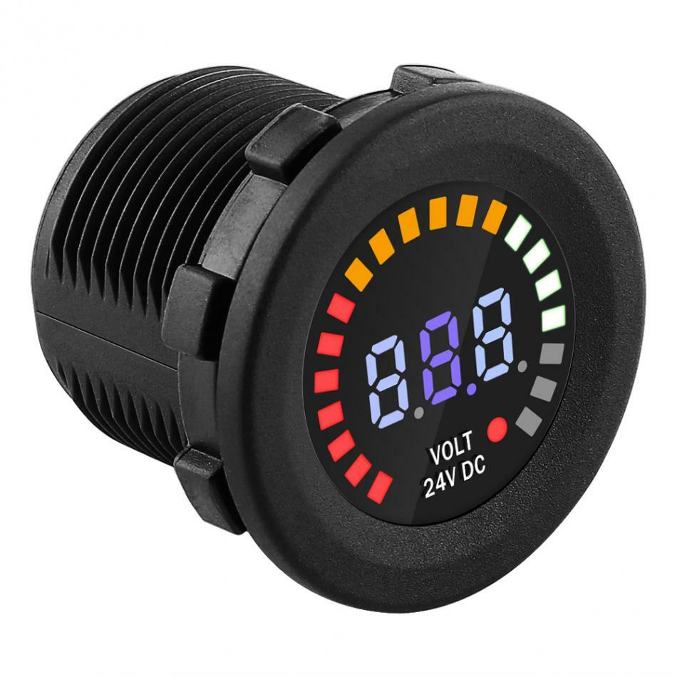 12V-24V Dual USB Charger LED Digital Display Voltage Amp Gauge Ammeter Voltmeter