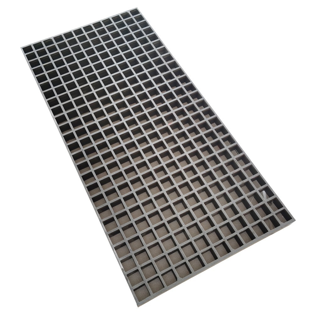 39.4″*19″(100cm*48.5cm) Gray Fiberglass FRP Grating Fiberglass Grille 1.5″ Thick