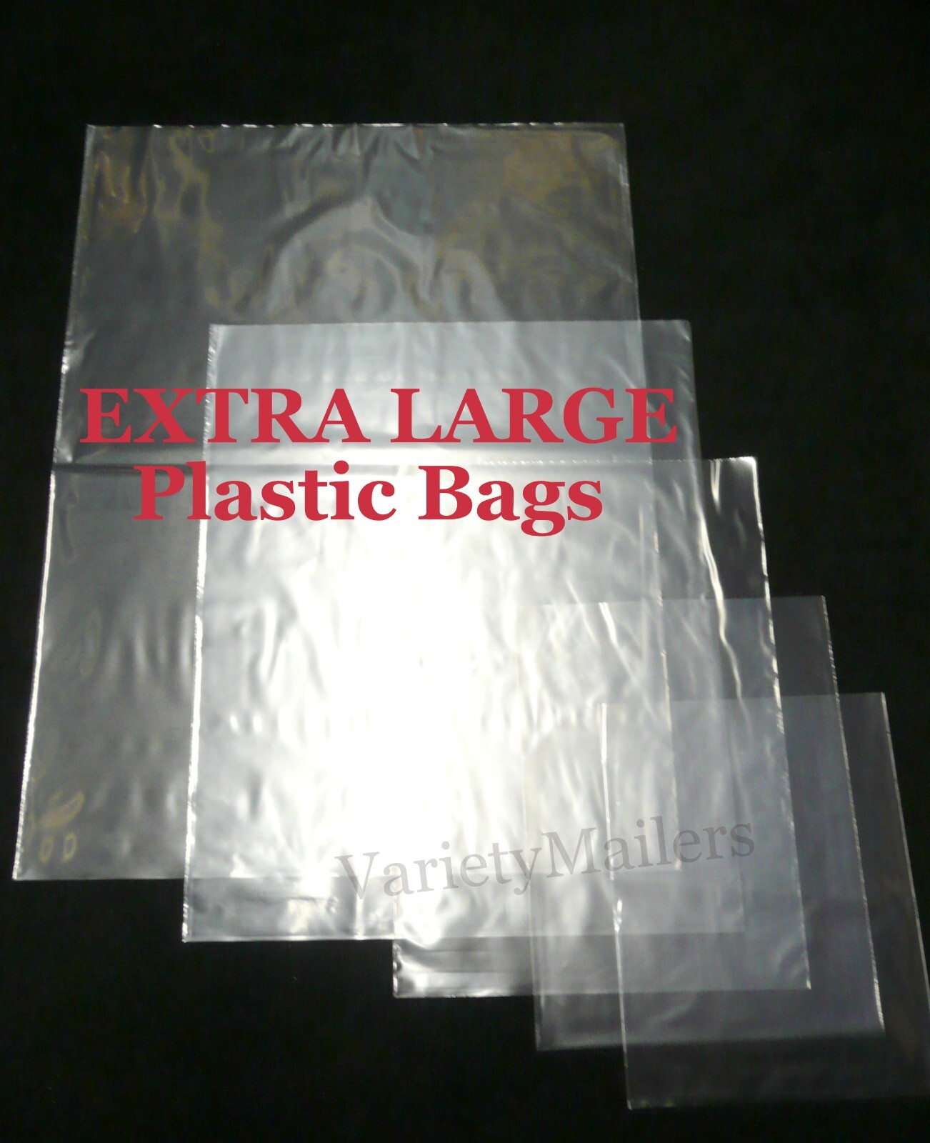 EXTRA LARGE Plastic Bags ~ 7 Sizes To Choose From ~ Clear 2 Mil Bags