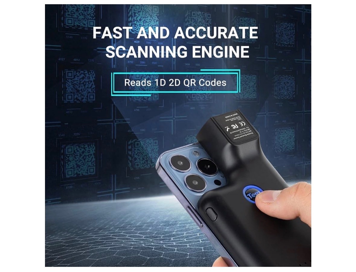 Tera Wireless 1D 2D QR Barcode Scanner Portable Back Clip 3 in 1 2.4GHz 0013