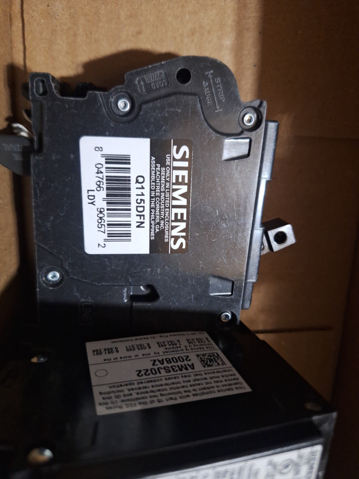 (6) Siemens Q115DFN 15A 120V AFCI/GFCI Dual Function Plug-In Circuit Breakers