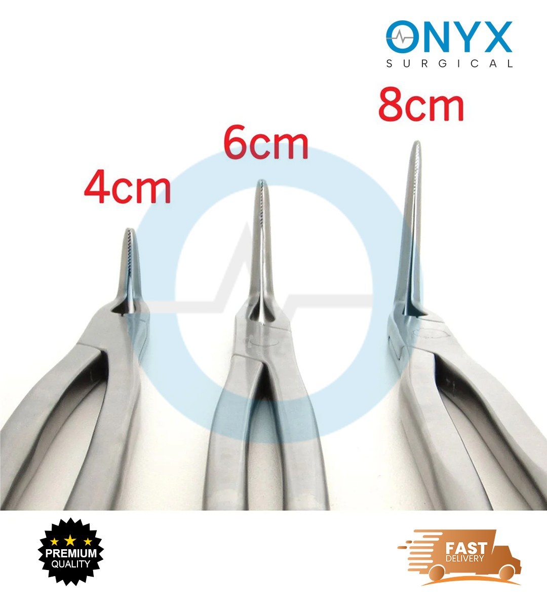 19″ Equine Dental Slim Line Fragment Forceps Long Nose Set 4cm 6cm 8cm