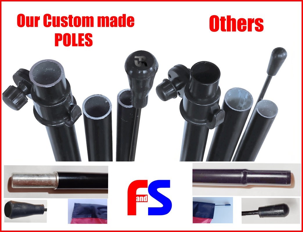15 ft tall STRONG FLAG POLE KIT fits swooper flags full or half sleeve