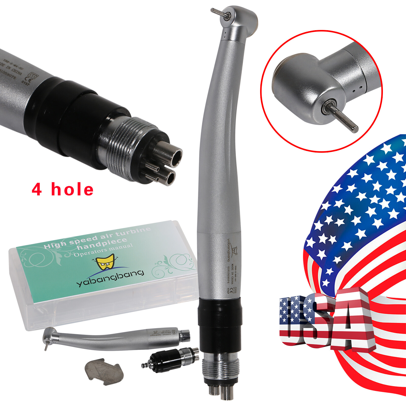 1-10 NSK Style Dental High Speed Handpiece YBNKM+ 4H Quick Coupler / Rotor USA