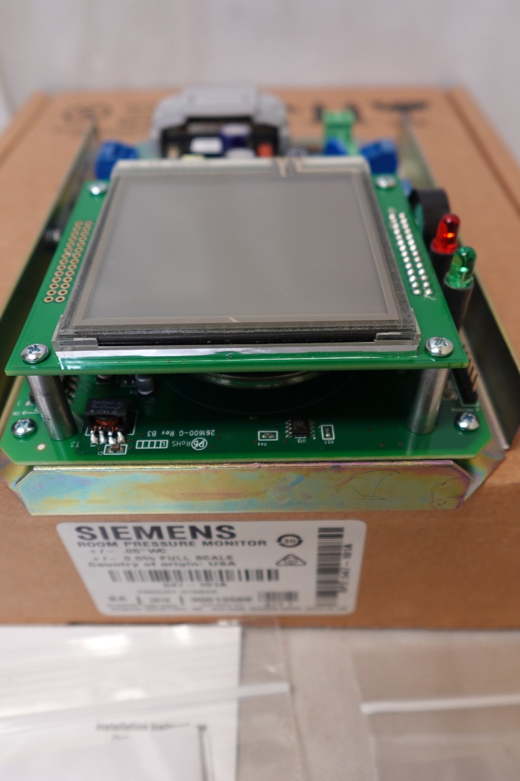 Siemens Building Technology 547-201A +/-0.5″ WC 0.5% FS Pressure Monitor – Used