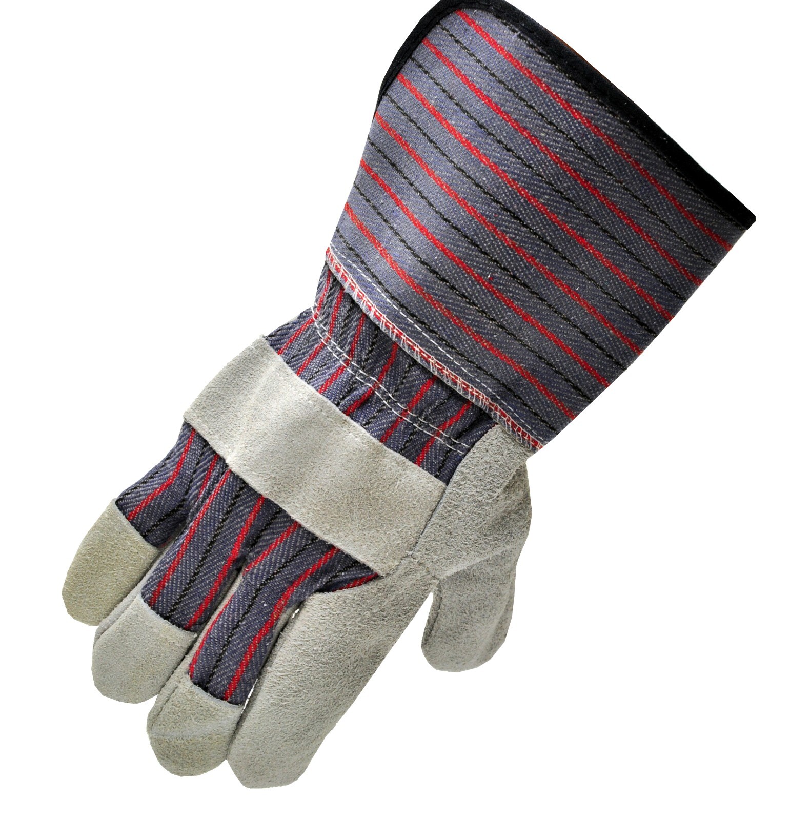 G & F 5025L-5 Suede Leather Work Gloves Extra Long Cuff Rubberized Safety 5 Pair