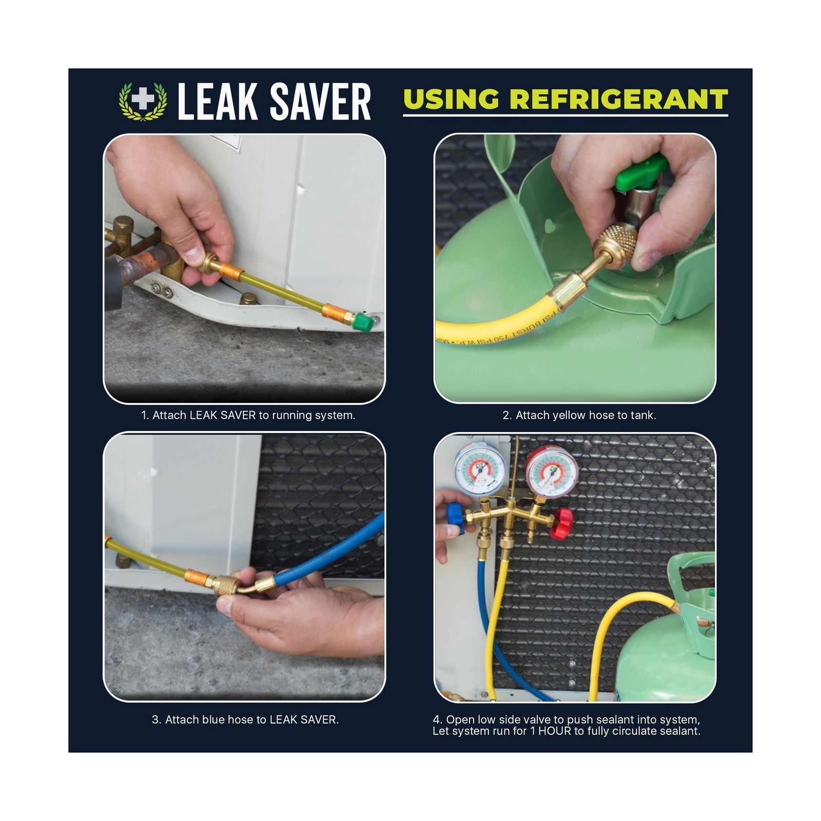 Leak Saver Direct Inject AC Leak Sealer | AC Stop Leak for Most HVA… Fast Ship