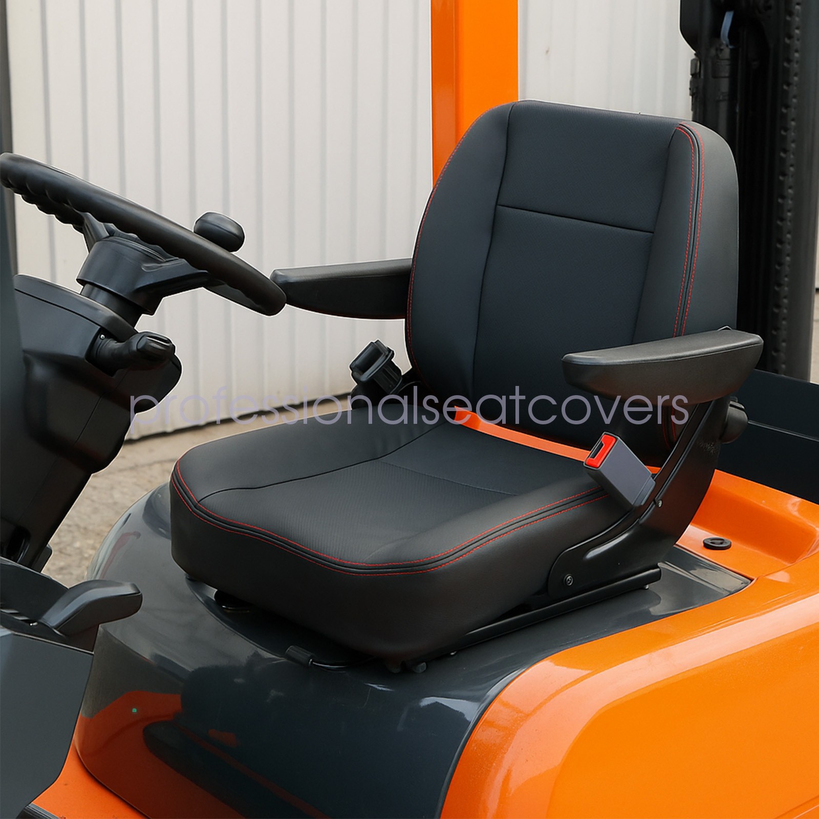 For Most Tractor Forklift Mower Dozer Telehandler Seat W/ Armrest & Safety Belt