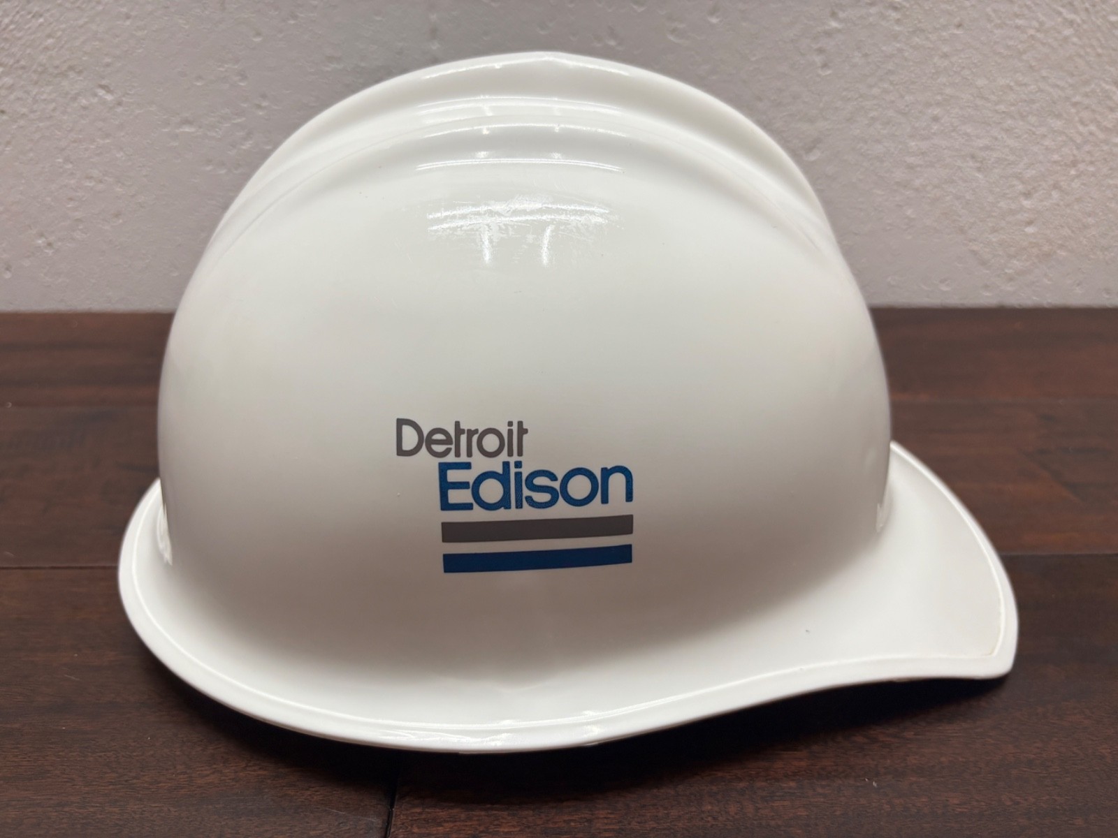 Vintage E.D. Bullard Model 302 Hard Hat Safety Cap White Detroit Edison