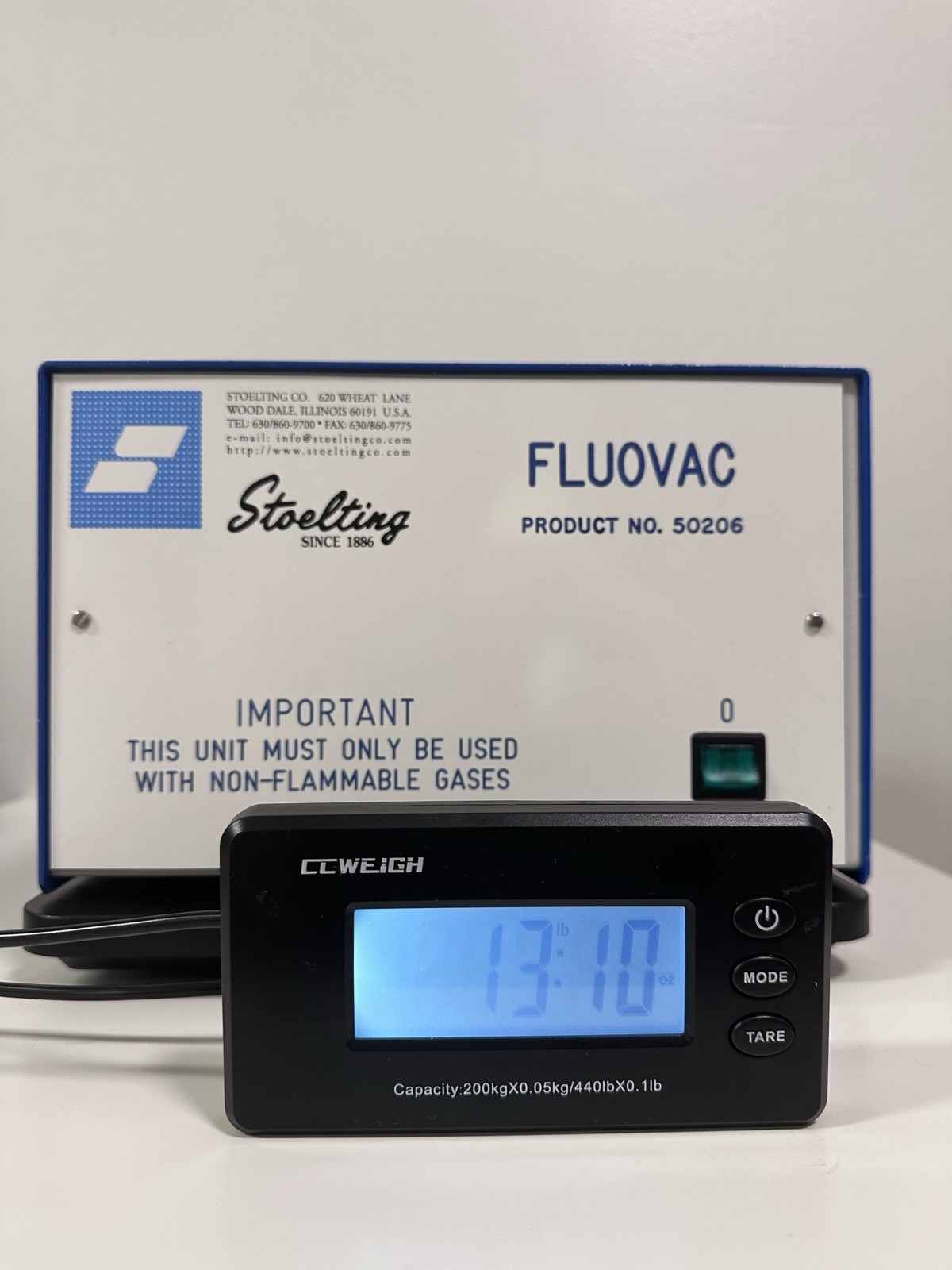 FluoVac Stoelting 50206 active anesthetic gas scavenging unit/110V/Warranty