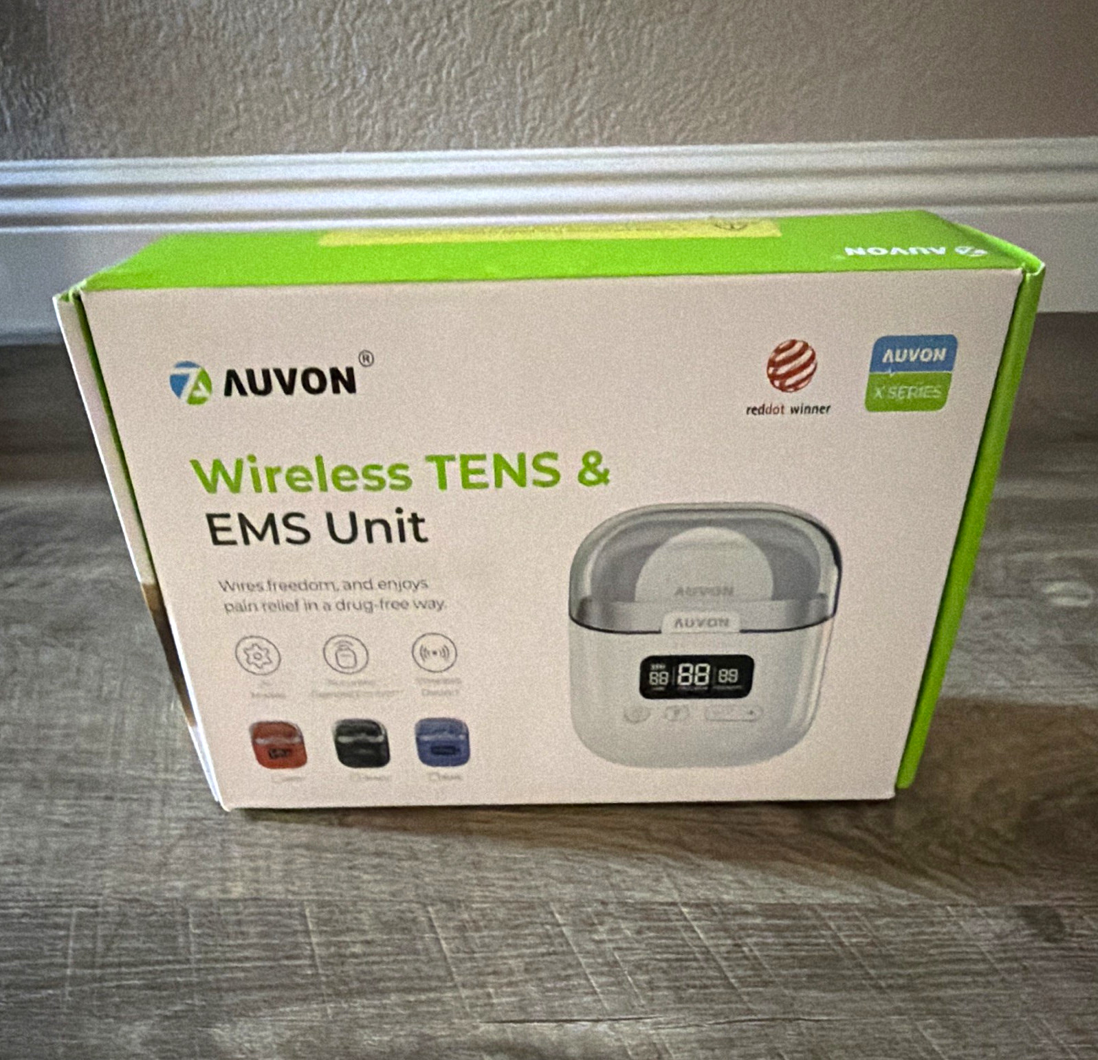 New AUVON Wireless TENS/EMS Unit TA6224 2-Channel Handheld with Charging Case