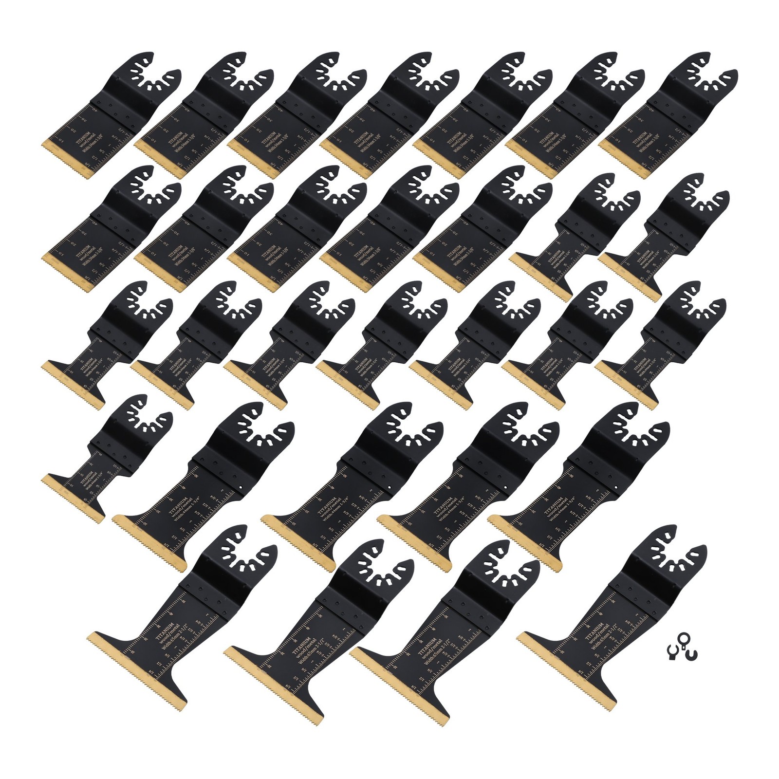 Multi Tool Blades -30Pcs Titanium Oscillating Tool Blades for Metal Wood Plastic