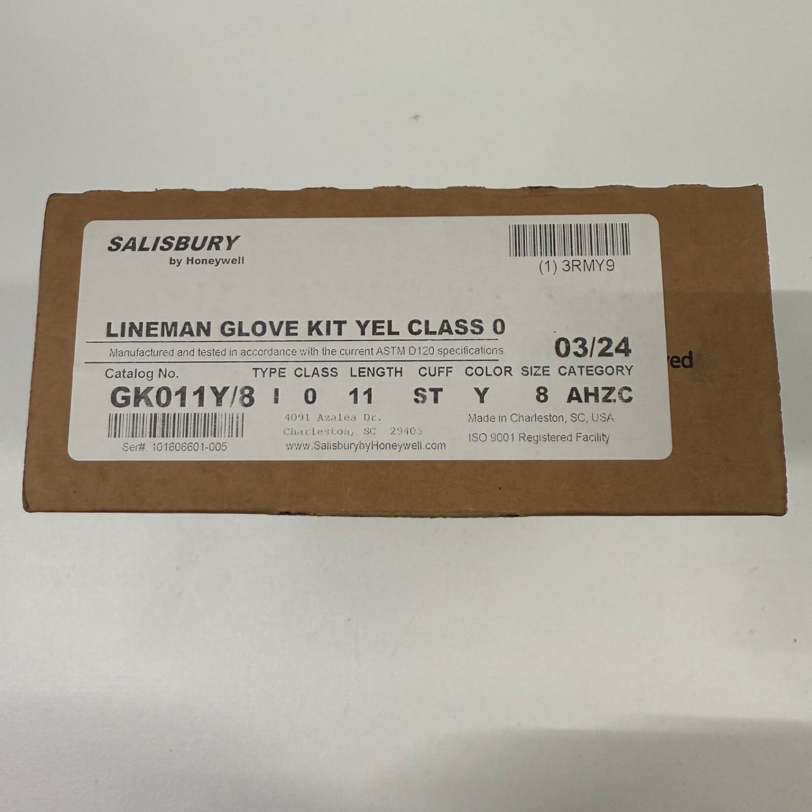 SALISBURY GK011Y/8 Electrical Glv Kit,1000VAC/1500VDC,8,PR1 3RMY9