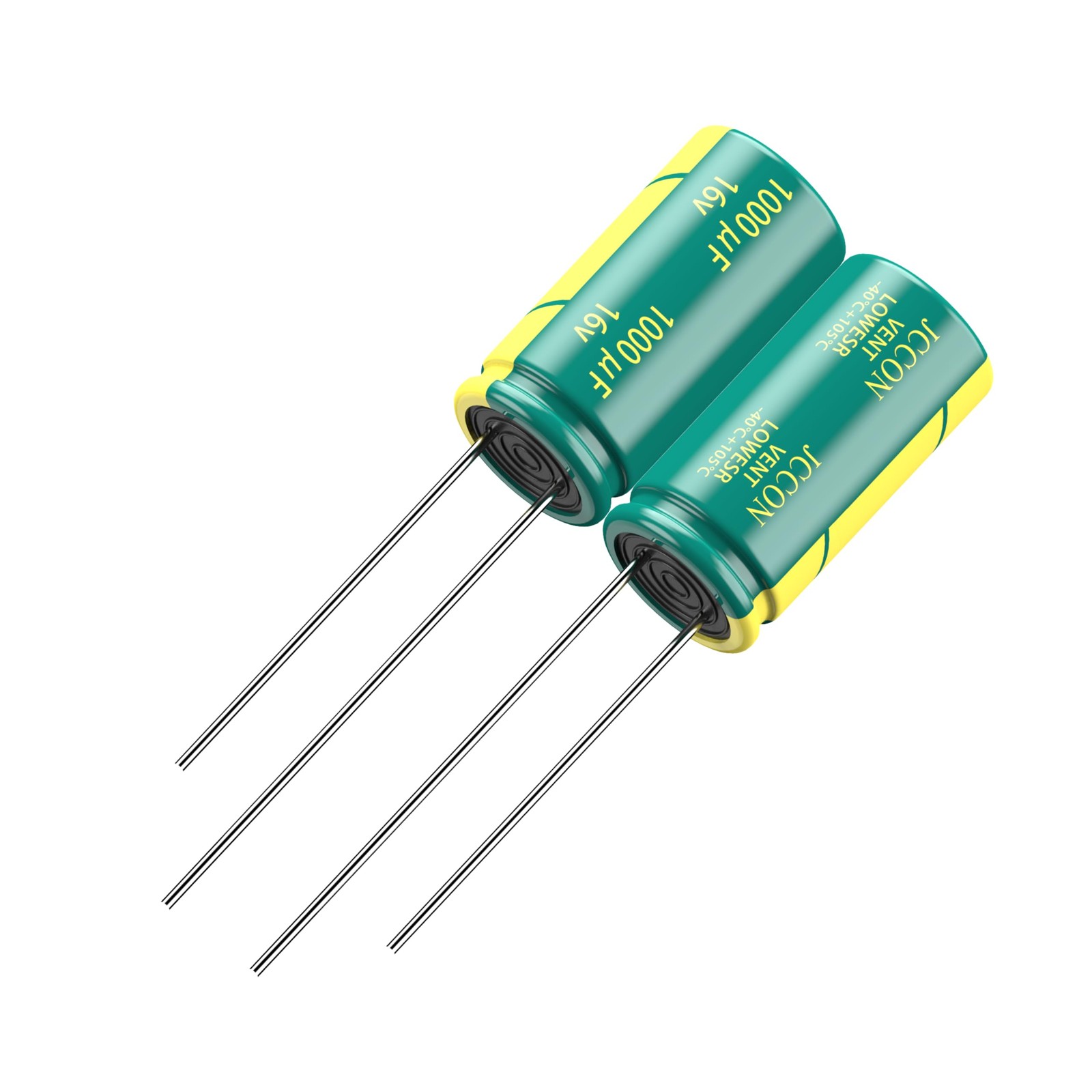 10-Pack 16V 1000uF Low ESR Electrolytic Capacitors 8x16mm (0.32×0.63in)