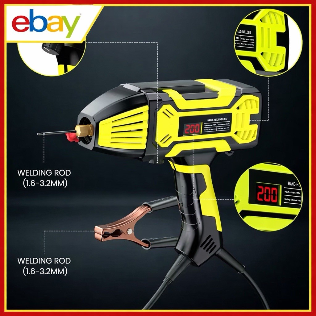 Portable ARC Welder 20-200A IGBT Handheld Stick Welding Machine Kit 110V