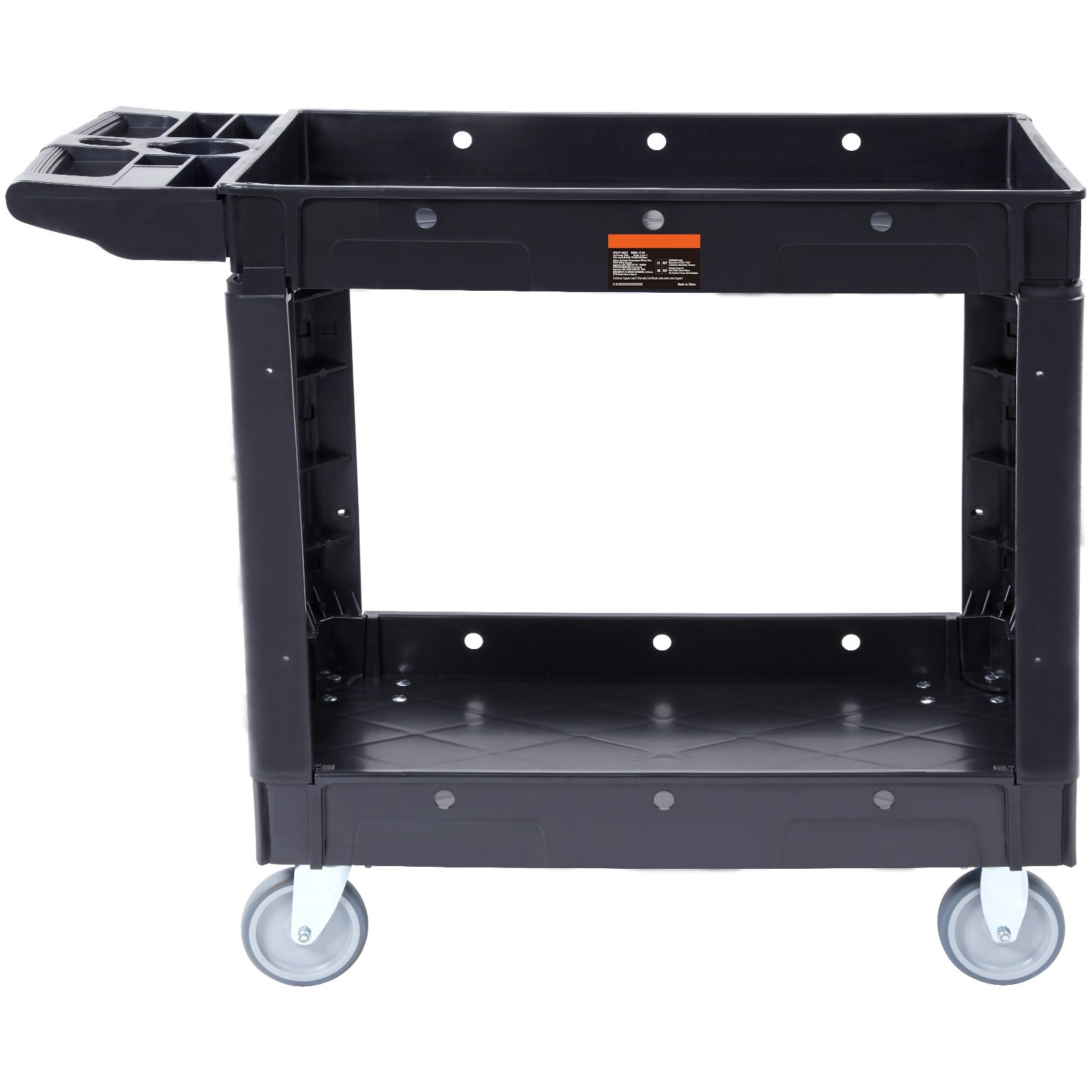 Uimoso Utility Service Cart Rolling Cart 2 Shelf 550LBS with 360° Swivel Wheels