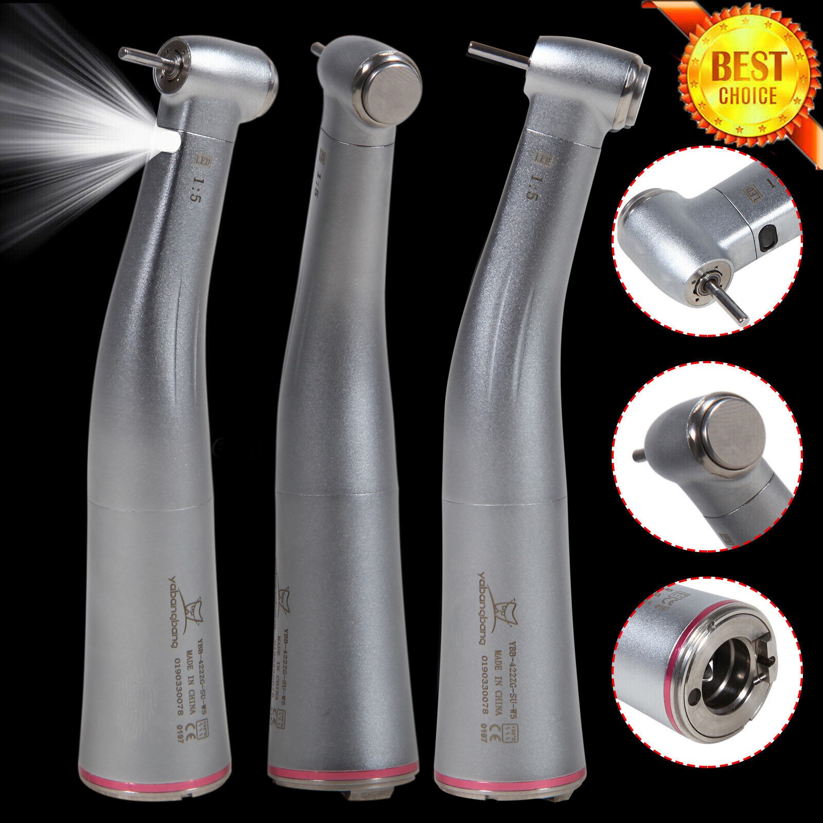 Dental Hygiene Prophy Handpiece Air Motor 4 Holes 4:1 Reduction 360 ° Swivel