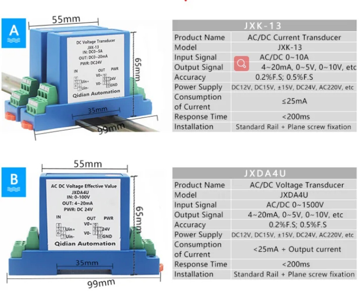 DC Voltage Transmitter High Volatge Transducer Factory Supply AC Voltage Sensor