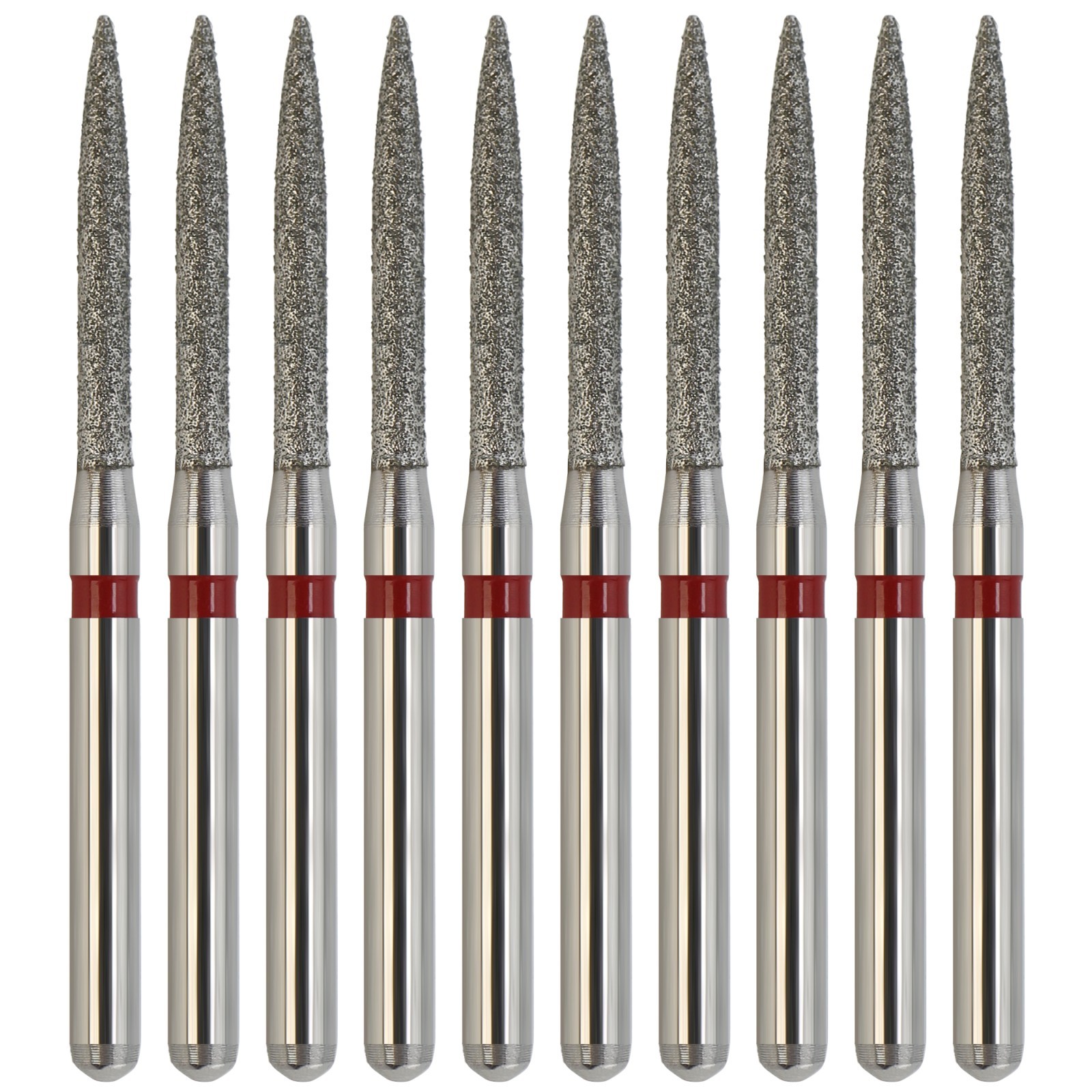 Dental Fine Flame Diamond Burs 863/012F Bur Red FG High Speed Friction Grip Burr