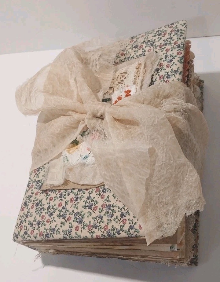 Junk Journal Antique Vtg. Ephemera Handmade Book Lg 9.5″x6.5″ Mother’s Day Gift