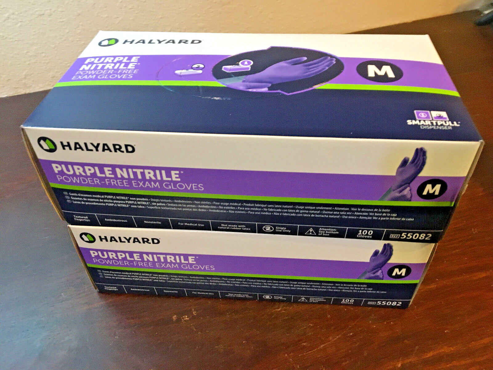 2 Boxes HALYARD PURPLE NITRILE EXAM GLOVES Powder-Free, Size: M Exp 10/24