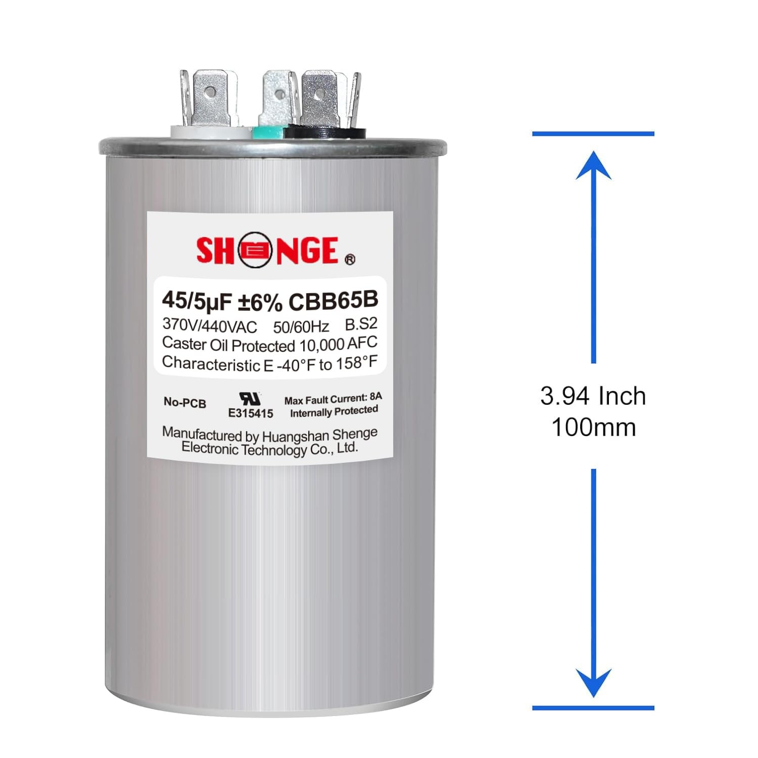 45+5uF 45/5 MFD ±6% 370V/440V CBB65B AC Capacitor, Dual Run Round Capacitor…