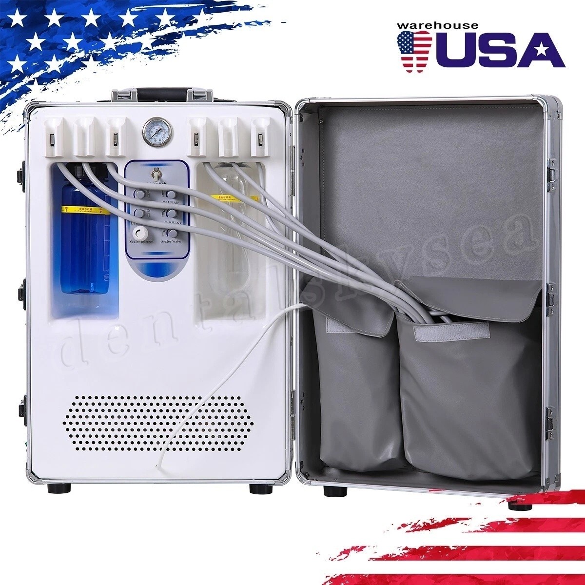 Dental LED E-generator Triple Spray Fiber Optic High Speed handpiece 4-Hole USA