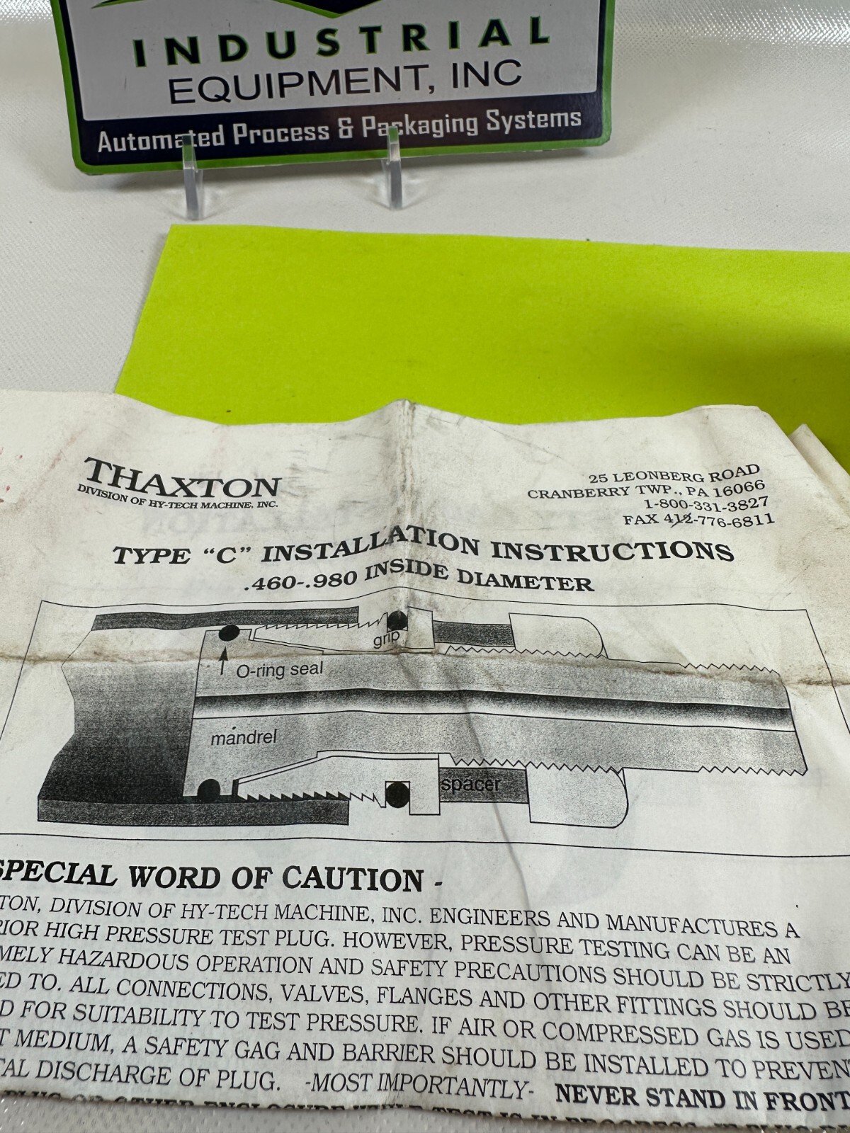 Thaxton Hy-Tech Machine 1-1/2″ Pipe Socket Weld Plug #1-1/2SWC NEW
