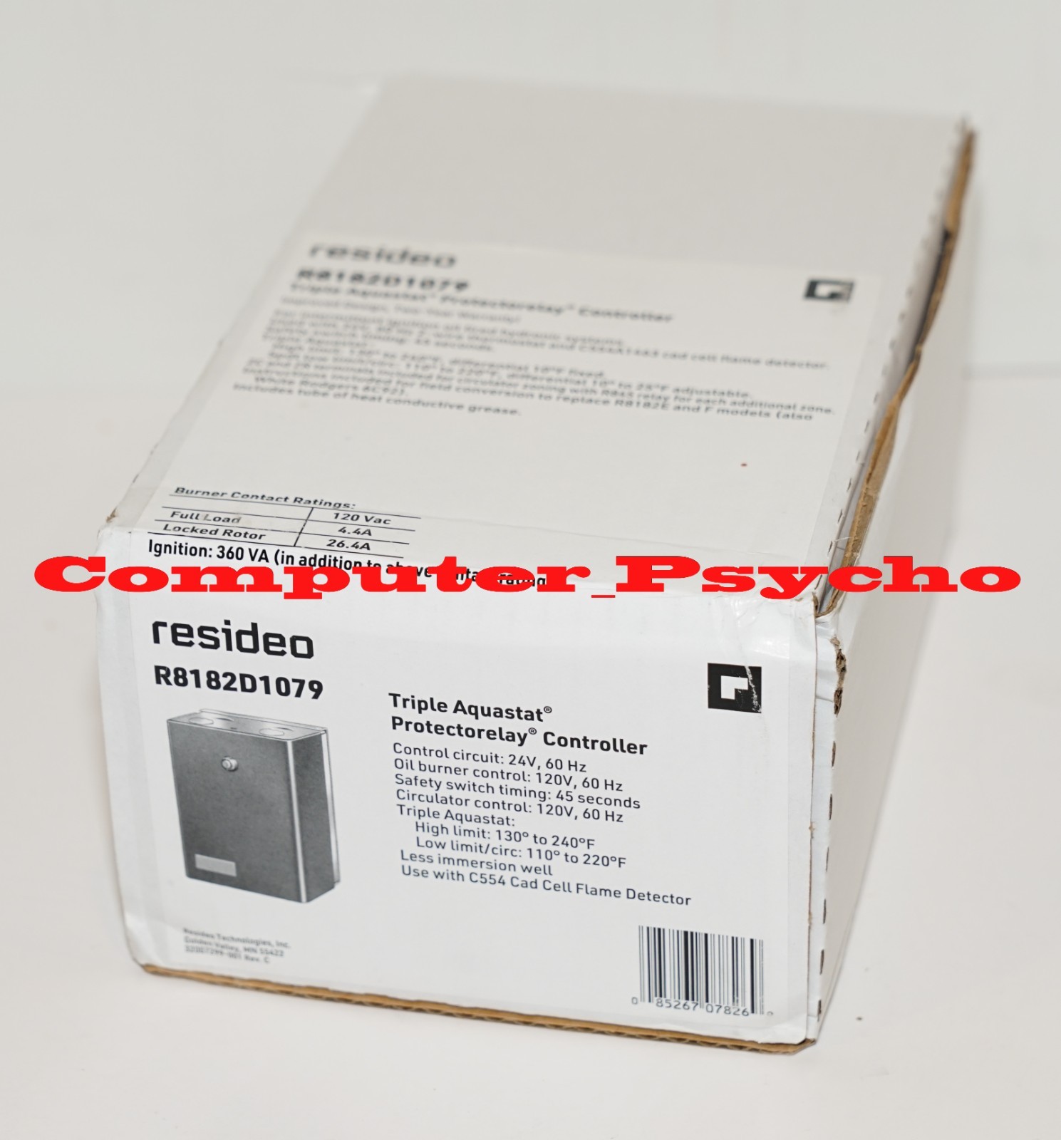 RESIDEO R8182D1079 TRIPLE AQUASTAT PROTECTORELAY CONTROLLER OIL BURNER VERTICAL