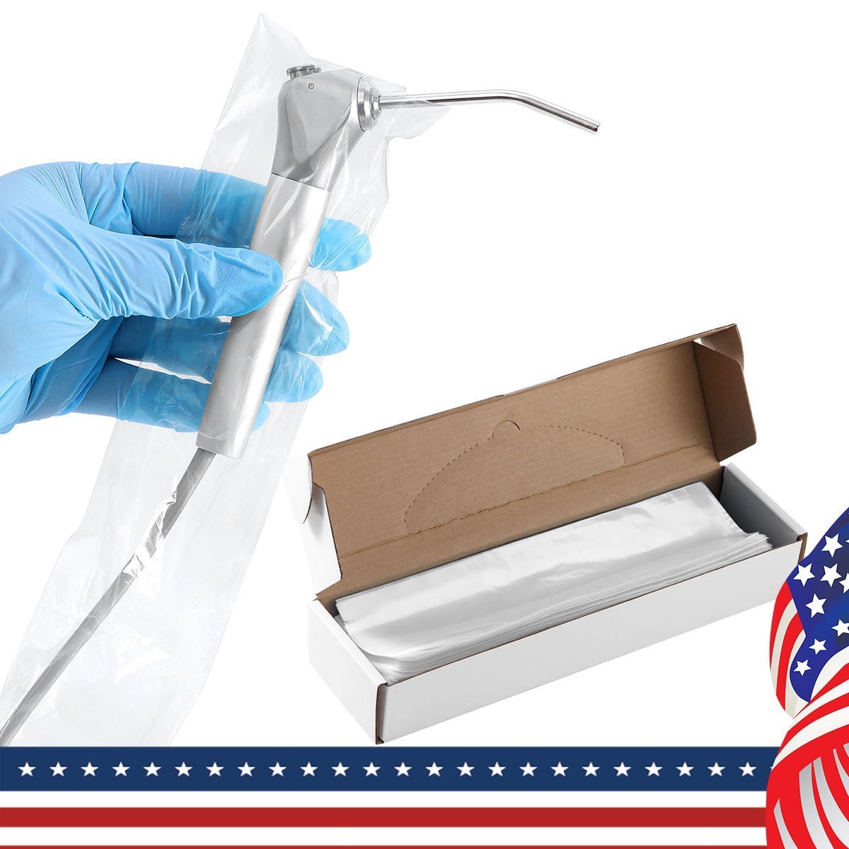 500pcs Dental Disposable Air Water Syringe Sleeves Cover Blue /Transparent