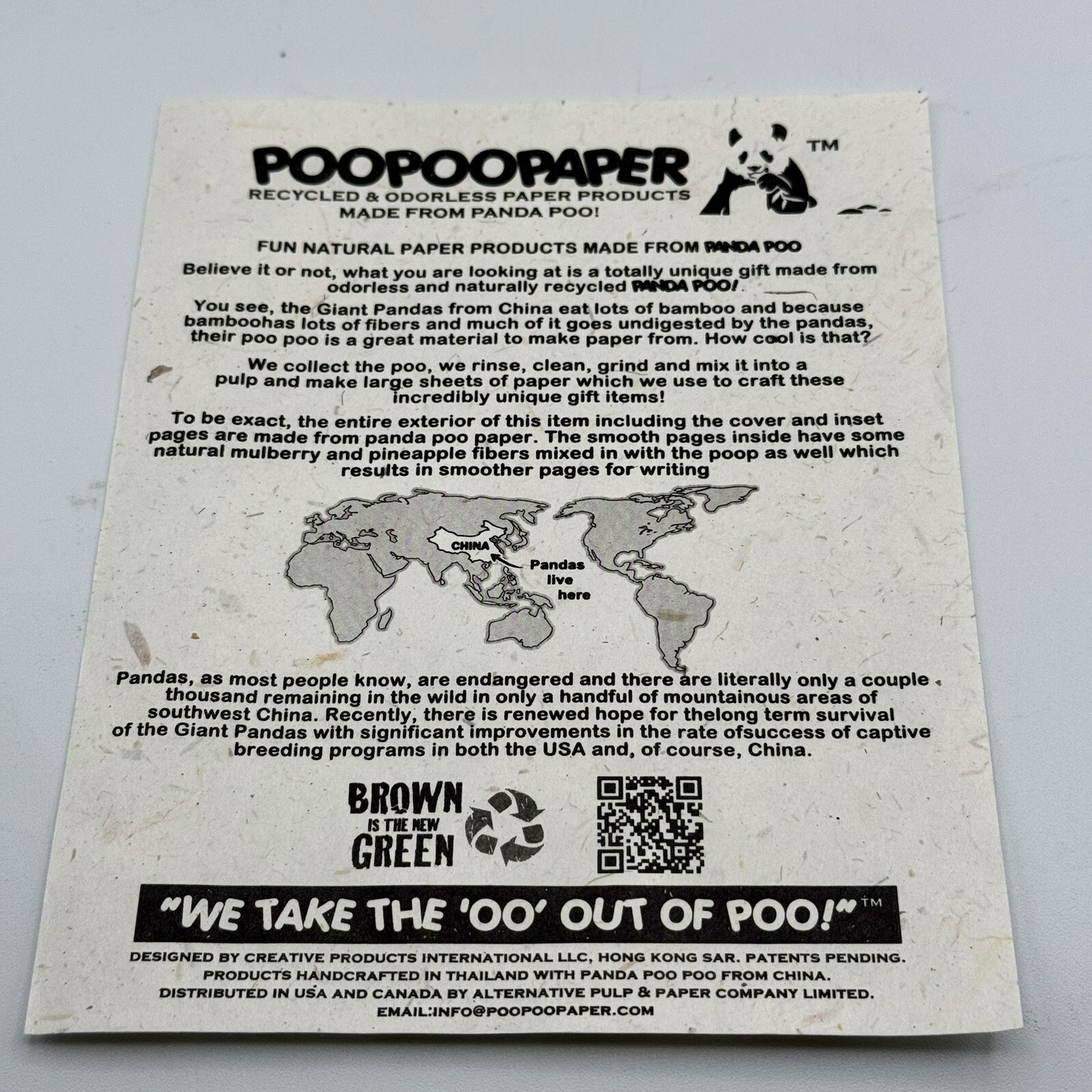 Panda PooPooPaper Journal /Recycled and Odorless Product Made From Panda Poo/30p