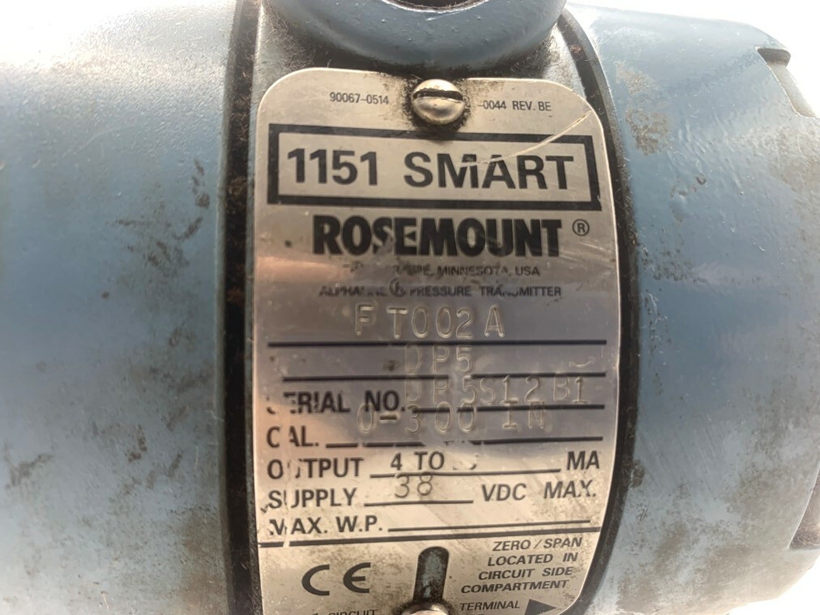 Rosemount Pressure Transmitter DP5S12B1, 38 VDC, DP/GP, 316SS