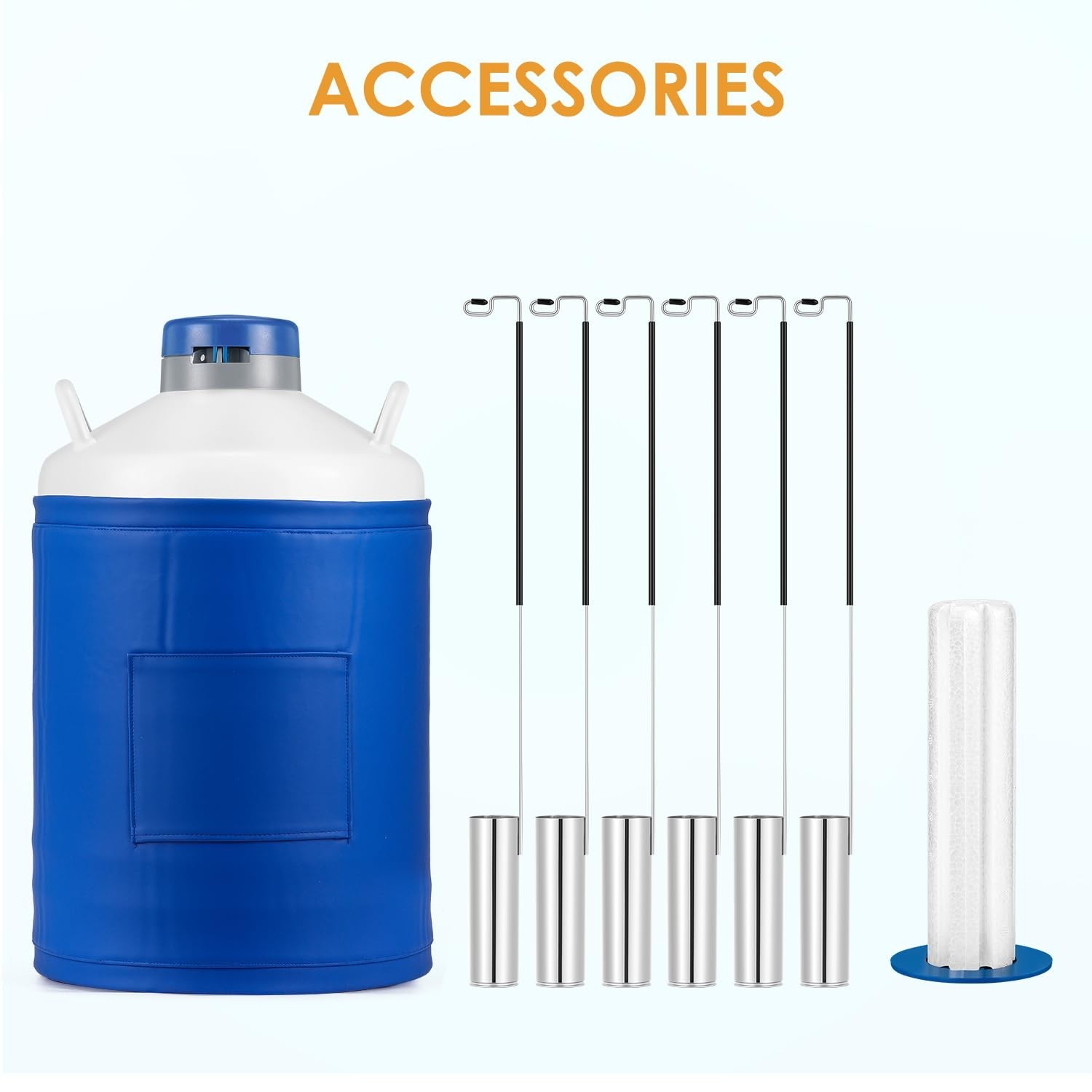 Bonvoisin 20L Liquid Nitrogen Container, LN2 Tank Cryogenic Dewar, Aluminum A…