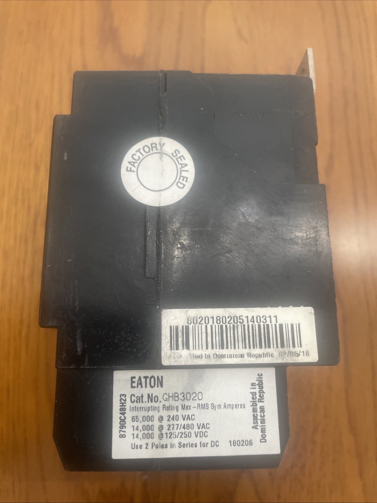 Eaton GHB3020 Circuit Breaker 20A, 277/480v, 3-Pole, Bolt-On