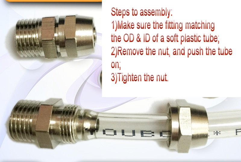 Pneumatic Gas Air Soft Tube Quick Connector Fitting 5/16″ 8mm OD to 3/8″ NPT #13