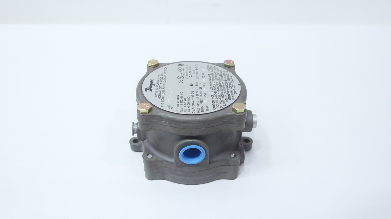 Dwyer 1950-10-2F Pressure Switch 125/250/480v-ac 45in-h2o 1/8in
