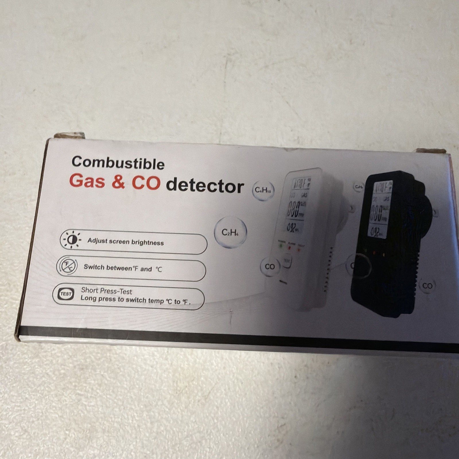 Combustible Gas & CO detector, 4-in-1 Detector with HD Screen, Home, New